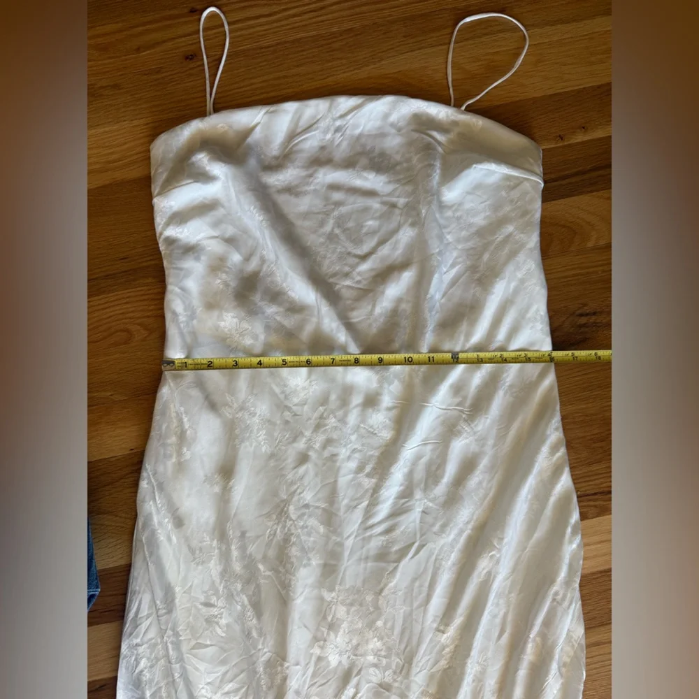 The A&F Julia Slip Satin Jacquard Maxi Dress Large TALL
